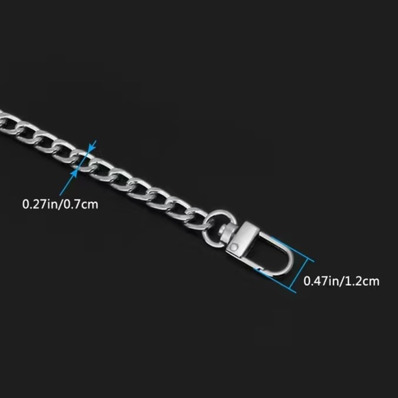 New Gun Metal 47” Flat Metal Detachable Chain Strap - Picture 5 of 6